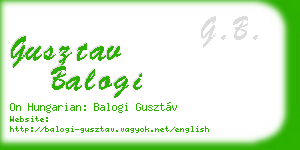 gusztav balogi business card